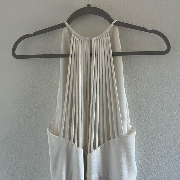 REISS | Luxury Crepe Talin Strappy-Back Fit & Flare Midi Dress in White | Size 8 - Picture 11 of 15